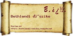 Bethlendi Őszike névjegykártya